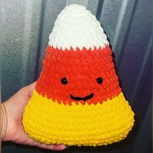 Crochet candy corn decor
